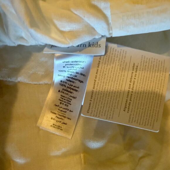 NWT Pottery Barn Kids Belgian Linen Ruffle Quilt Blanket White Room Decor Baby - Picture 5 of 6